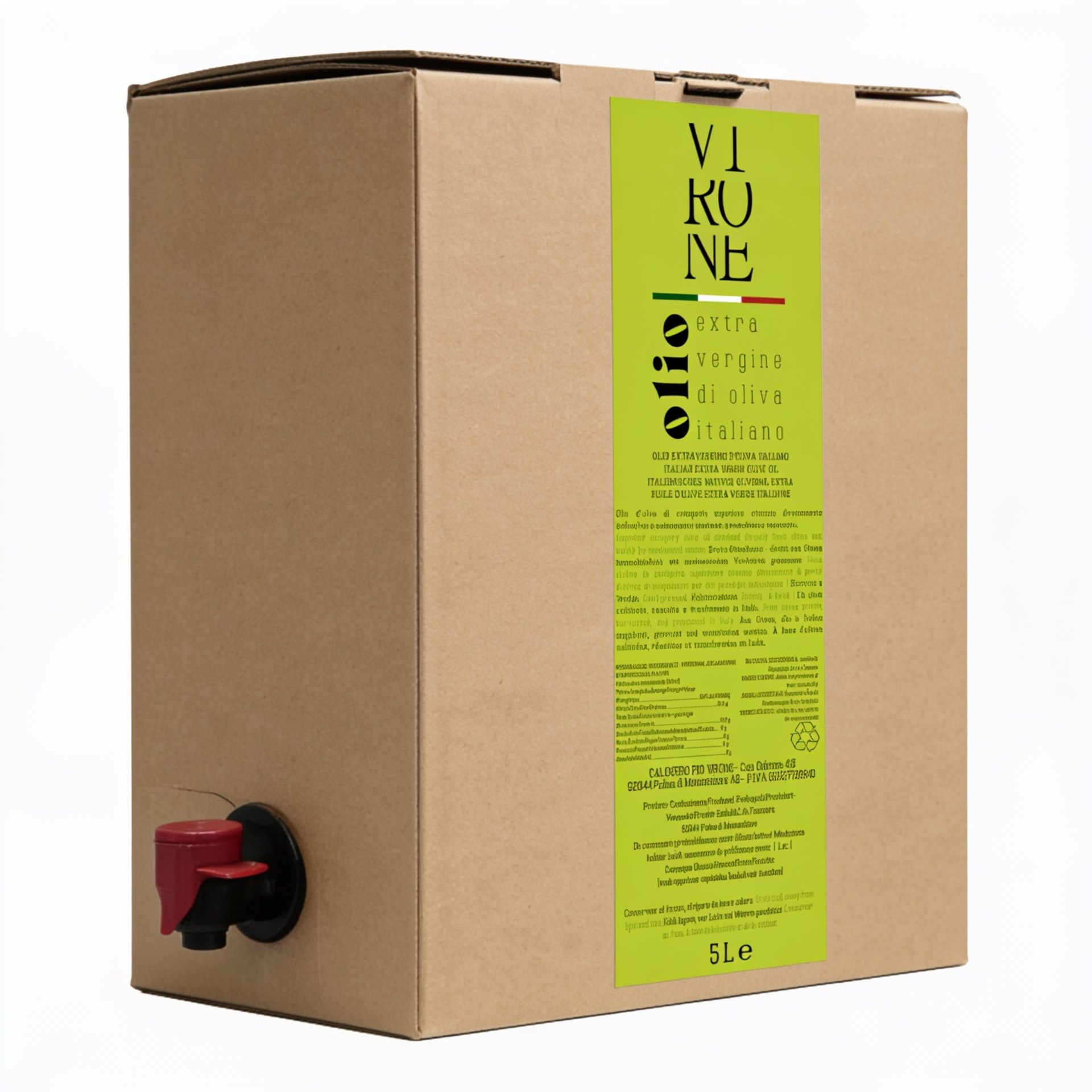 Olio Extravergine di Oliva 100% Italiano Bag in Box 5 L